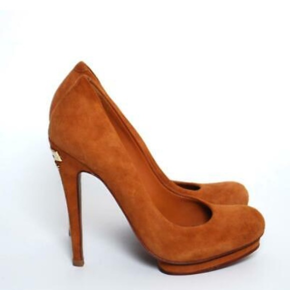 Tory Burch Brown Suede High Heels Platform Pumps - Picture 2 of 7